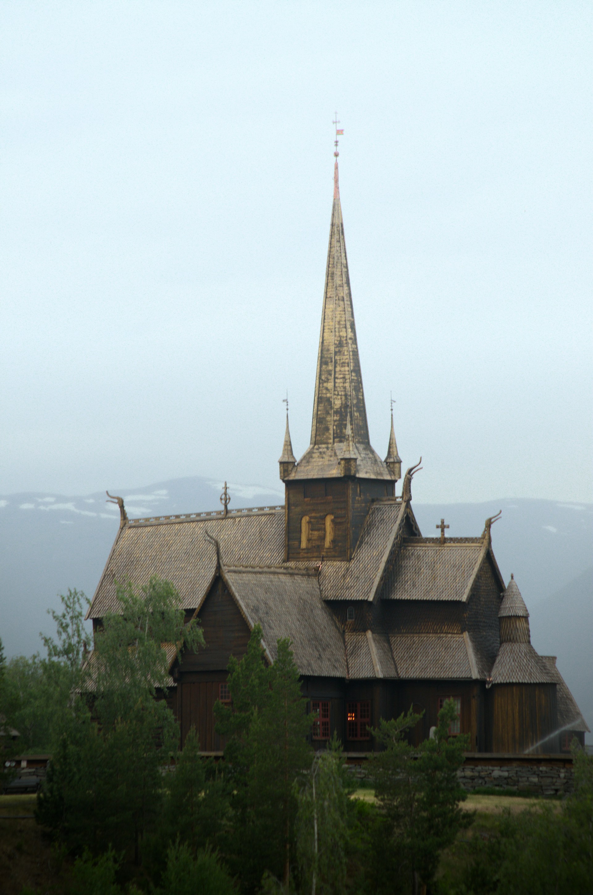 Roof and shingle details at Lom Stave Church